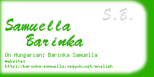 samuella barinka business card
